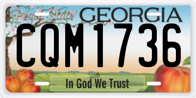 GA license plate CQM1736