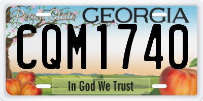 GA license plate CQM1740