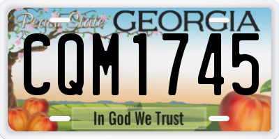 GA license plate CQM1745