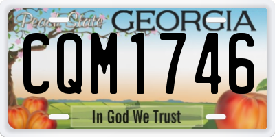 GA license plate CQM1746