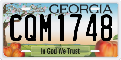 GA license plate CQM1748