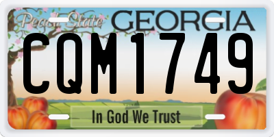 GA license plate CQM1749