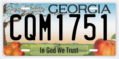 GA license plate CQM1751