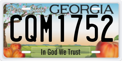 GA license plate CQM1752