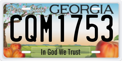 GA license plate CQM1753