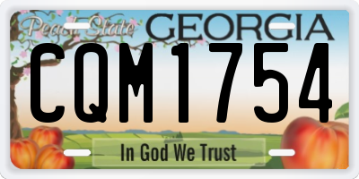 GA license plate CQM1754