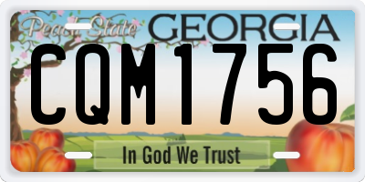 GA license plate CQM1756