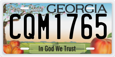 GA license plate CQM1765