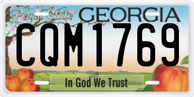 GA license plate CQM1769