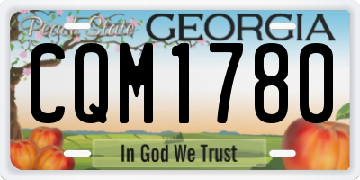 GA license plate CQM1780