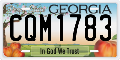 GA license plate CQM1783