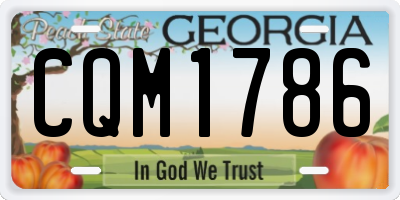 GA license plate CQM1786