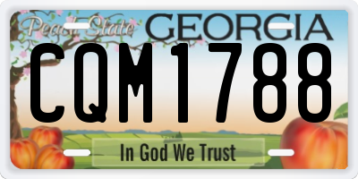 GA license plate CQM1788
