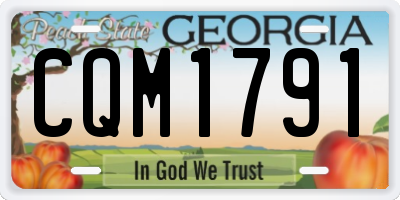 GA license plate CQM1791