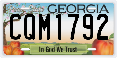 GA license plate CQM1792