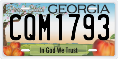 GA license plate CQM1793