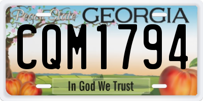 GA license plate CQM1794