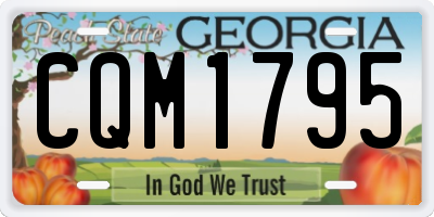 GA license plate CQM1795