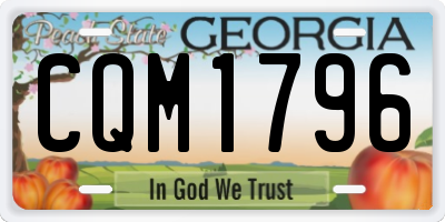 GA license plate CQM1796
