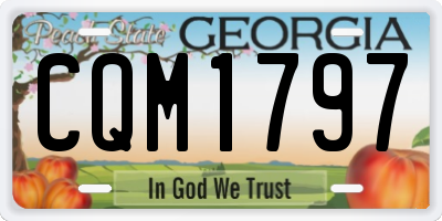 GA license plate CQM1797