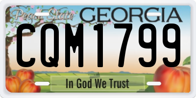 GA license plate CQM1799