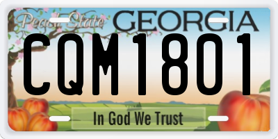 GA license plate CQM1801