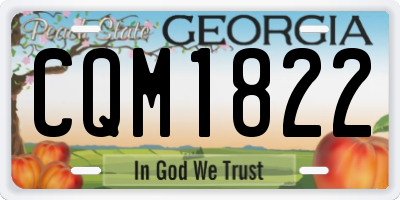 GA license plate CQM1822