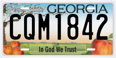 GA license plate CQM1842