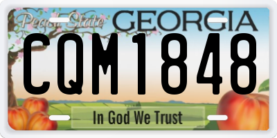 GA license plate CQM1848