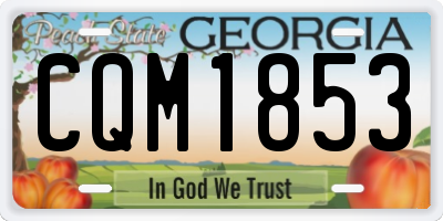 GA license plate CQM1853