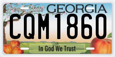 GA license plate CQM1860