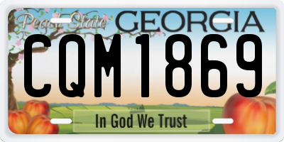 GA license plate CQM1869