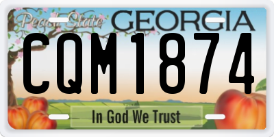 GA license plate CQM1874