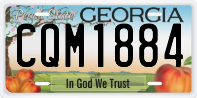 GA license plate CQM1884