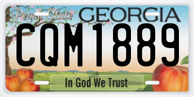 GA license plate CQM1889