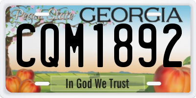 GA license plate CQM1892