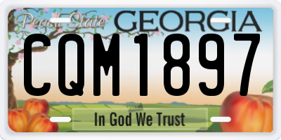 GA license plate CQM1897