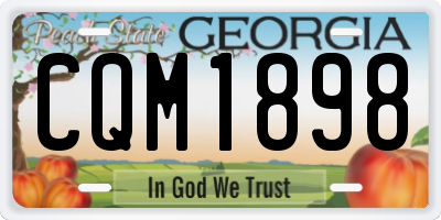 GA license plate CQM1898