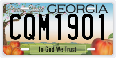 GA license plate CQM1901