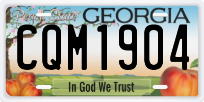 GA license plate CQM1904