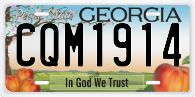 GA license plate CQM1914