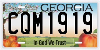 GA license plate CQM1919