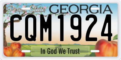 GA license plate CQM1924