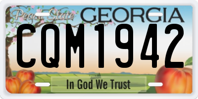 GA license plate CQM1942