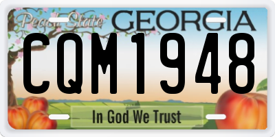 GA license plate CQM1948
