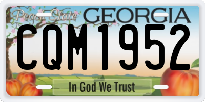 GA license plate CQM1952