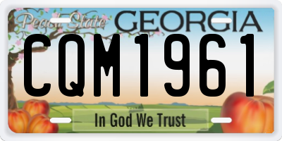 GA license plate CQM1961