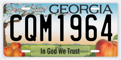 GA license plate CQM1964
