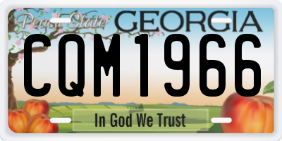GA license plate CQM1966