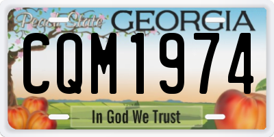 GA license plate CQM1974